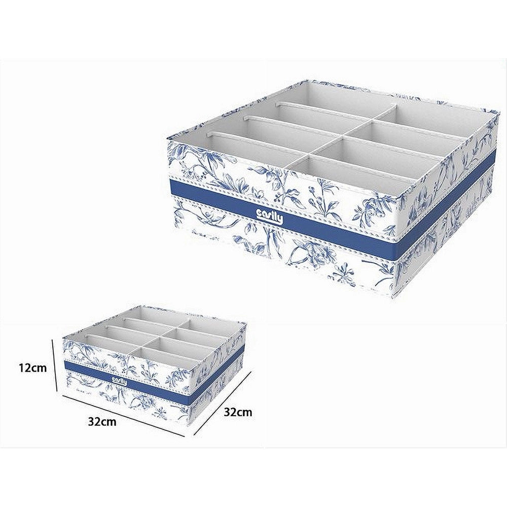 Trade Shop - Organizer Per Armadio 8 Scomparti Scatola Salvaspazio 32x32x12cm Fantasia 87330 -