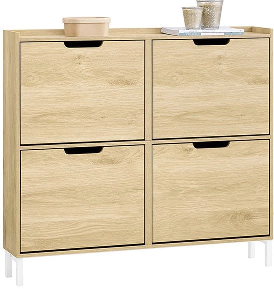 Organizzatore di ingresso - Raccoglitore di scarpe - Stabilità e spazio - MDF/Metallo - 100 cm x 90 cm x 19 cm