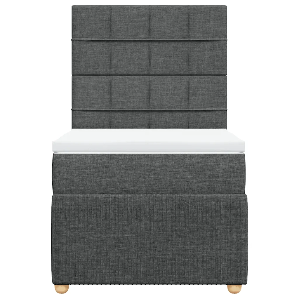Giroletto a Molle con Materasso Grigio Scuro 90x190 cm Tessuto