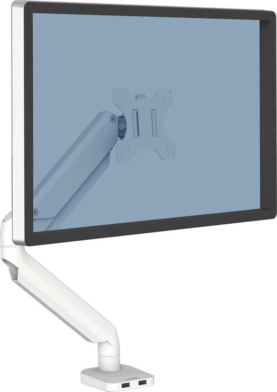 Sostegno monitor per 1 schermo - fino a 32 pollici - regolabile in altezza - standard VESA - 2 porte USB - bianco