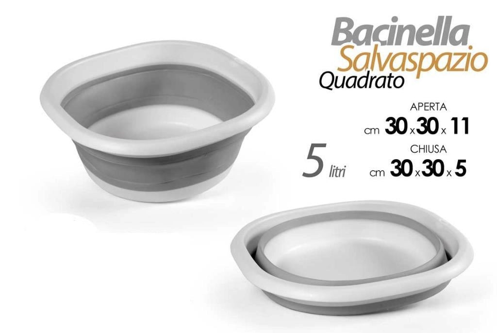 Bacinella Salvaspazio Richiudibile Quadrata 30 x 30 x 11 cm