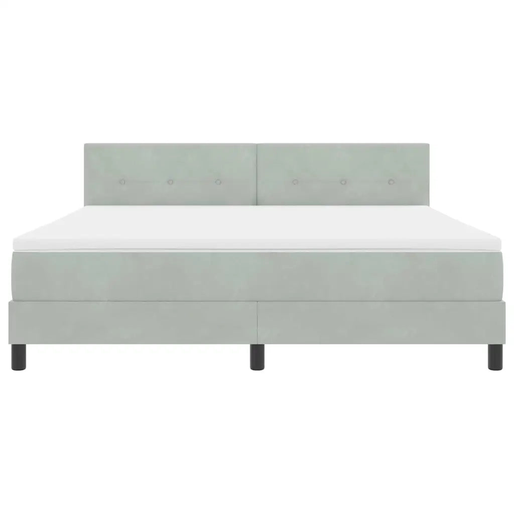 Letto a Sorgente LED con led Grigio chiaro 180 x 200 cm Velluto 3342668