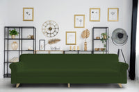 Copridivano Elasticizzato 4 Posti in Poliestere Verde Scuro