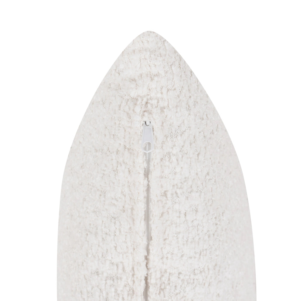 Divano a 3 posti in poliestere Boucle bianco sporco Divano con cuscini aggiuntivi Arredamento moderno minimalista per il soggiorno