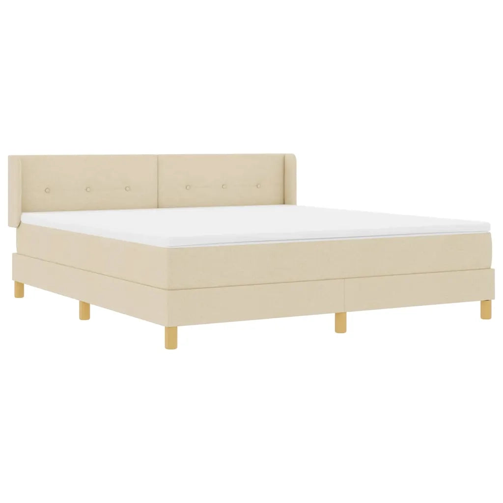 Letto a molle con materasso Crema 200 x 180 cm Poliestere 3341312