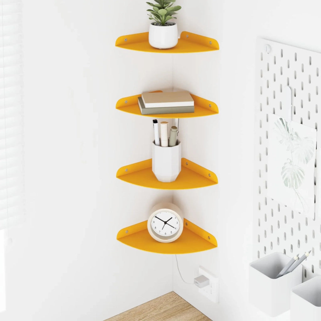 Mensola sospesa 4 pcs Giallo senape 18 x 18 x 2 cm 8004093