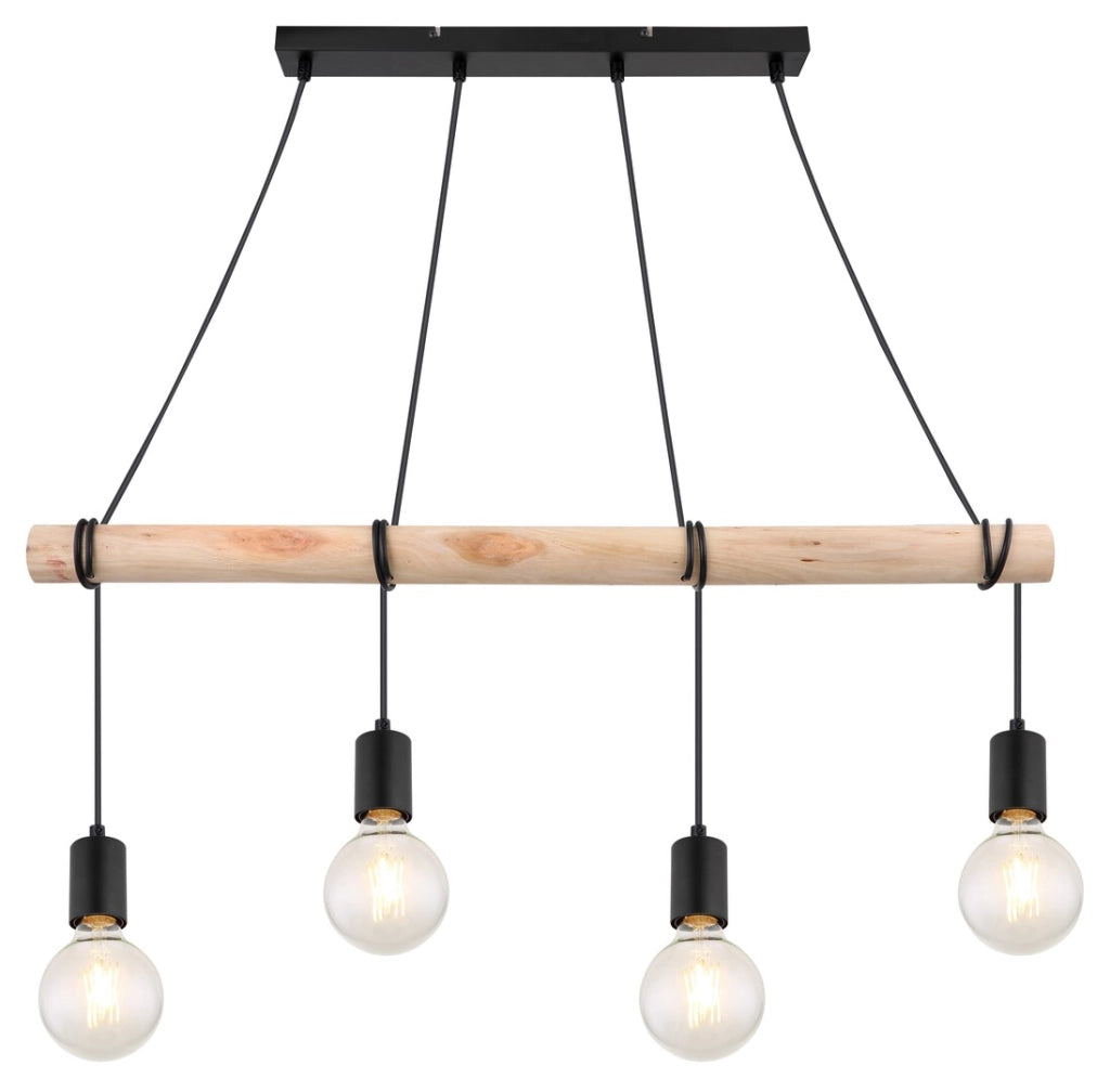 Lampada a sospensione industriale Rabalux Pablo 4xE27 nera