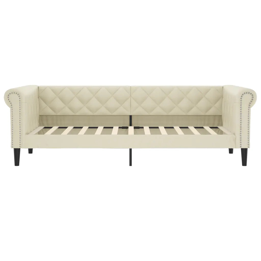Divano Letto con Materasso Crema 90x200 cm in Similpelle 3197721