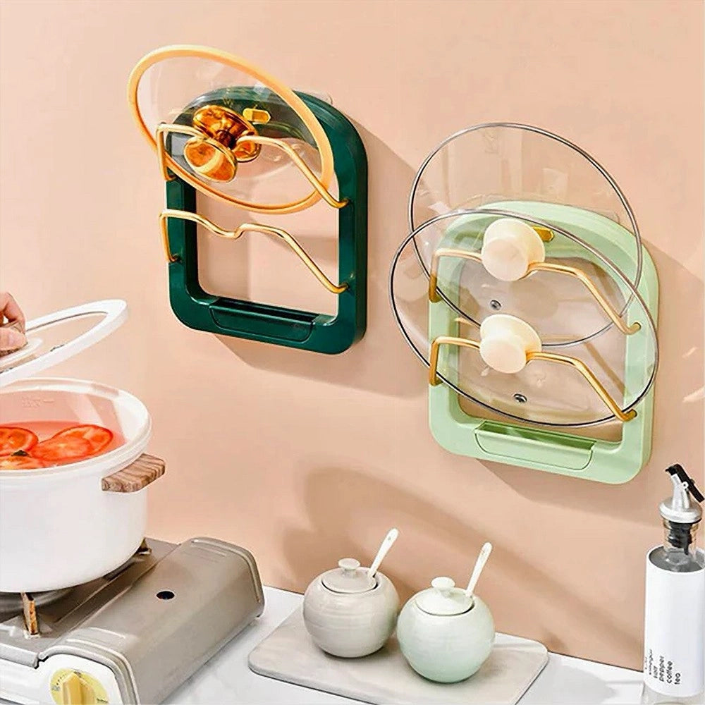 Trade Shop - Supporto Per Coperchio Pentola Mestoli A Parete Utensili Cucina Salvaspazio -