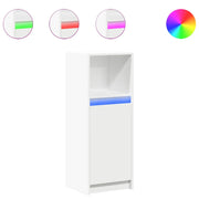 Credenza | Madia | Buffet da pranzo | Armadio da pranzo con LED Bianca 38x34x100 cm in Legno Multistrato