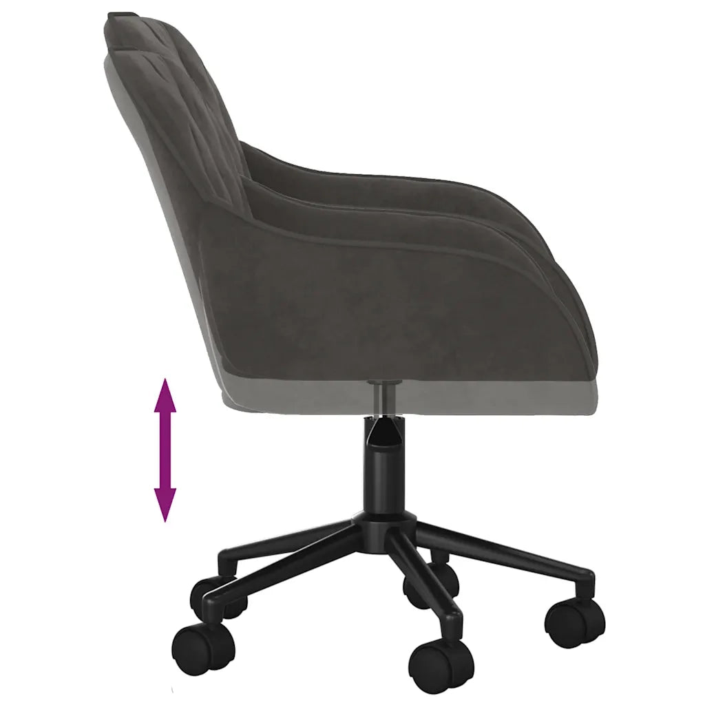 Sedia da Ufficio Girevole in Velluto Grigio Scuro cod mxl 7792
