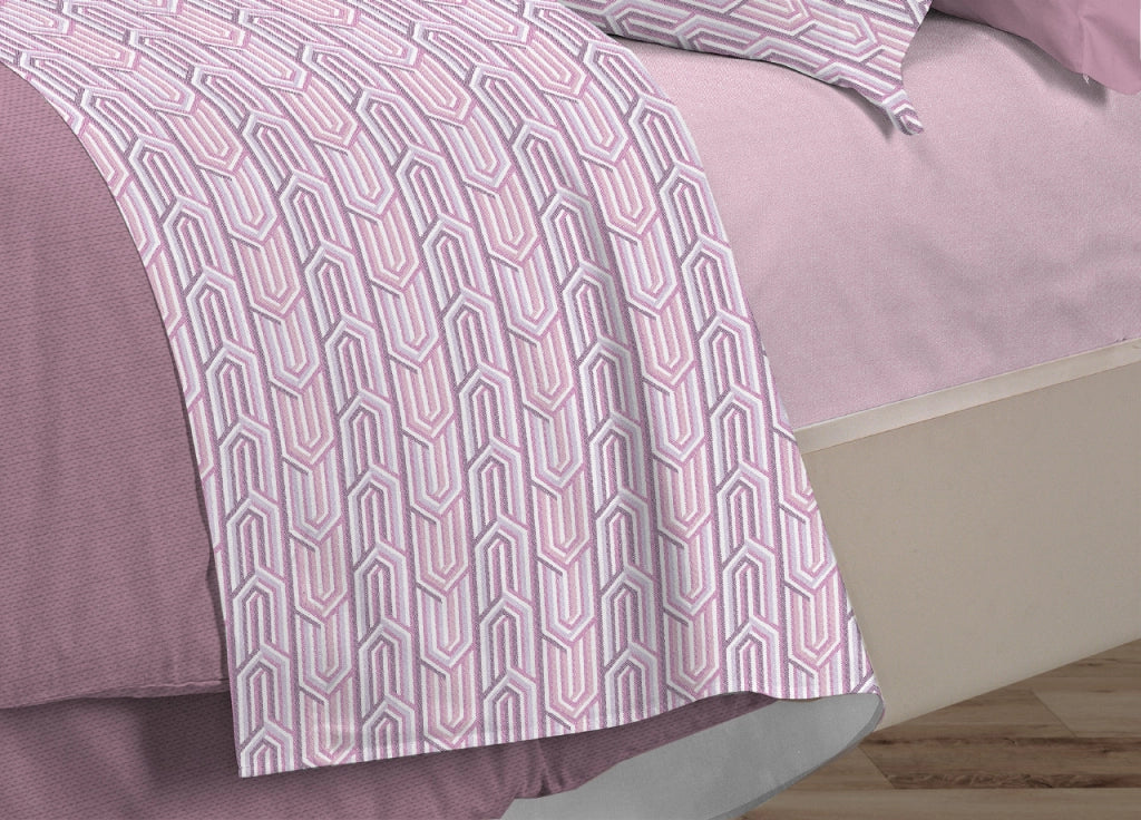 Completo Lenzuola Letto 100% Cotone Italy 3027 Disegno Henry - Singolo - Rosa