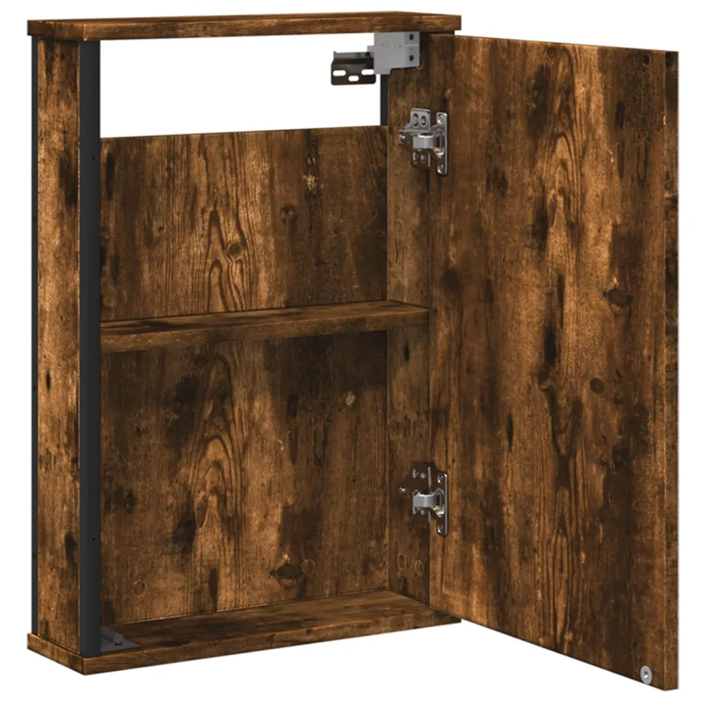 Mobile Bagno Specchio Rovere Fumo 42x12x60 cm Legno Multistrato 842433
