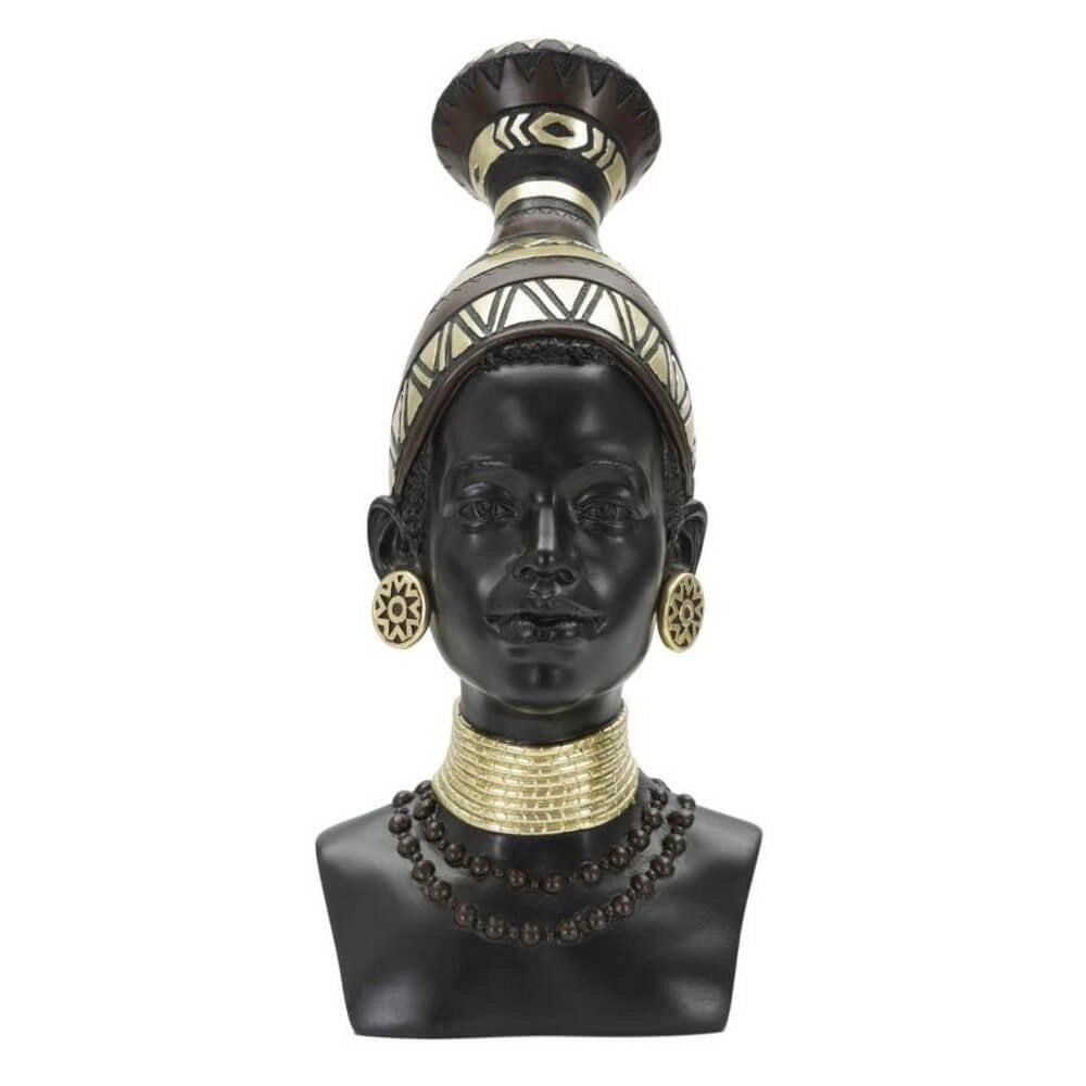Statua donna masai con tribù cm 23X19X38,5 - TRIBELIA