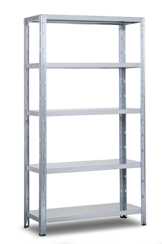 Scaffale in Metallo ad Incastro 5 Ripiani 120x50xh188 cm Crosser Zincato