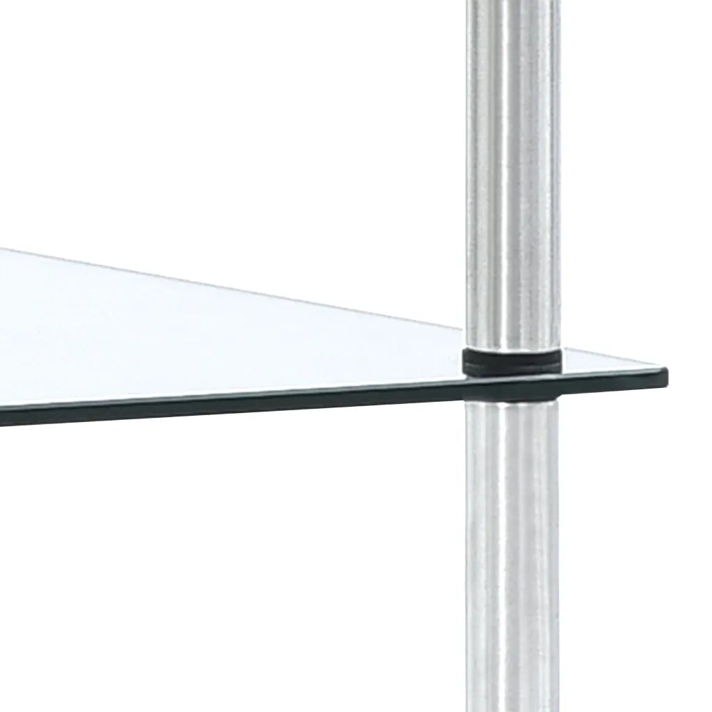 Scaffale a 5 Livelli Trasparente 40x40x130cm in Vetro Temperato CFW1628057