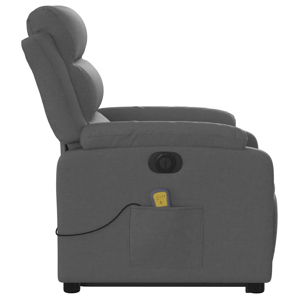 Poltrona Alzapersona Massaggi Elettrica Grigio Scuro Tessuto 3205017