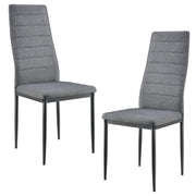 Set di 2 sedie da pranzo sedute da cucina imbottite in acciaio e poliestere 96 cm grigio 03_0002775