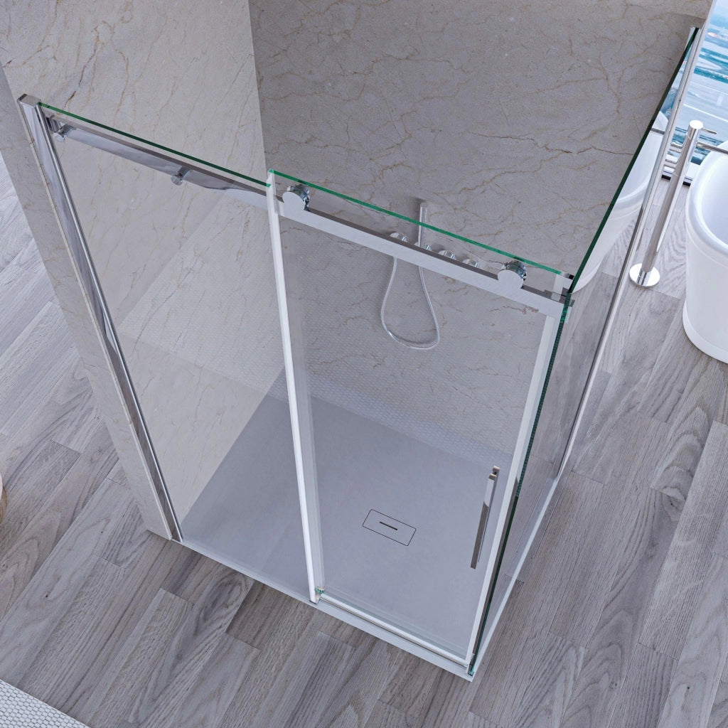 Box Doccia angolare 70x100 cm 1 anta Scorrevole in Cristallo trasparente 8mm H195 Bonussi alina