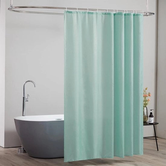 Gordiglio per doccia Menta anti muffa tessuto in poliestere impermeabile stoffa lavabile per vasca o bagno 12 ganci per doccia 180x210cm