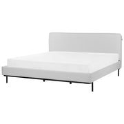 Letto a doghe Grigio Poliestere Tessuto Imbottito 180 x 200 cm EU Matrimoniale Design Moderno