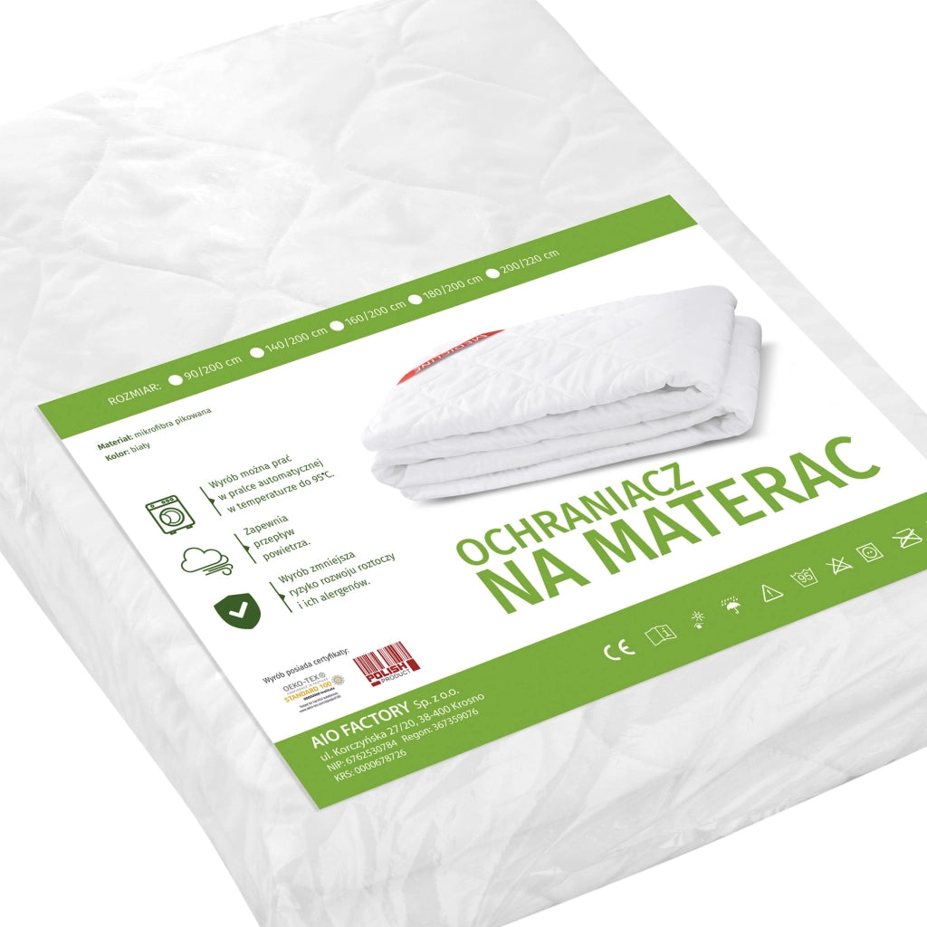 Coprimaterasso trapuntato AIO FACTORY 160x200cm Bianco Impermeabile