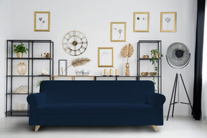 Copridivano Elasticizzato in Tessuto Blu Scuro 2 Posti