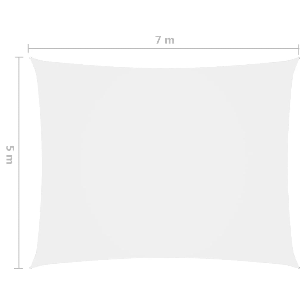 Vela ombreggiante/ombrellone rettangolare in tessuto Oxford 5 x 7 m bianco 02_0009722