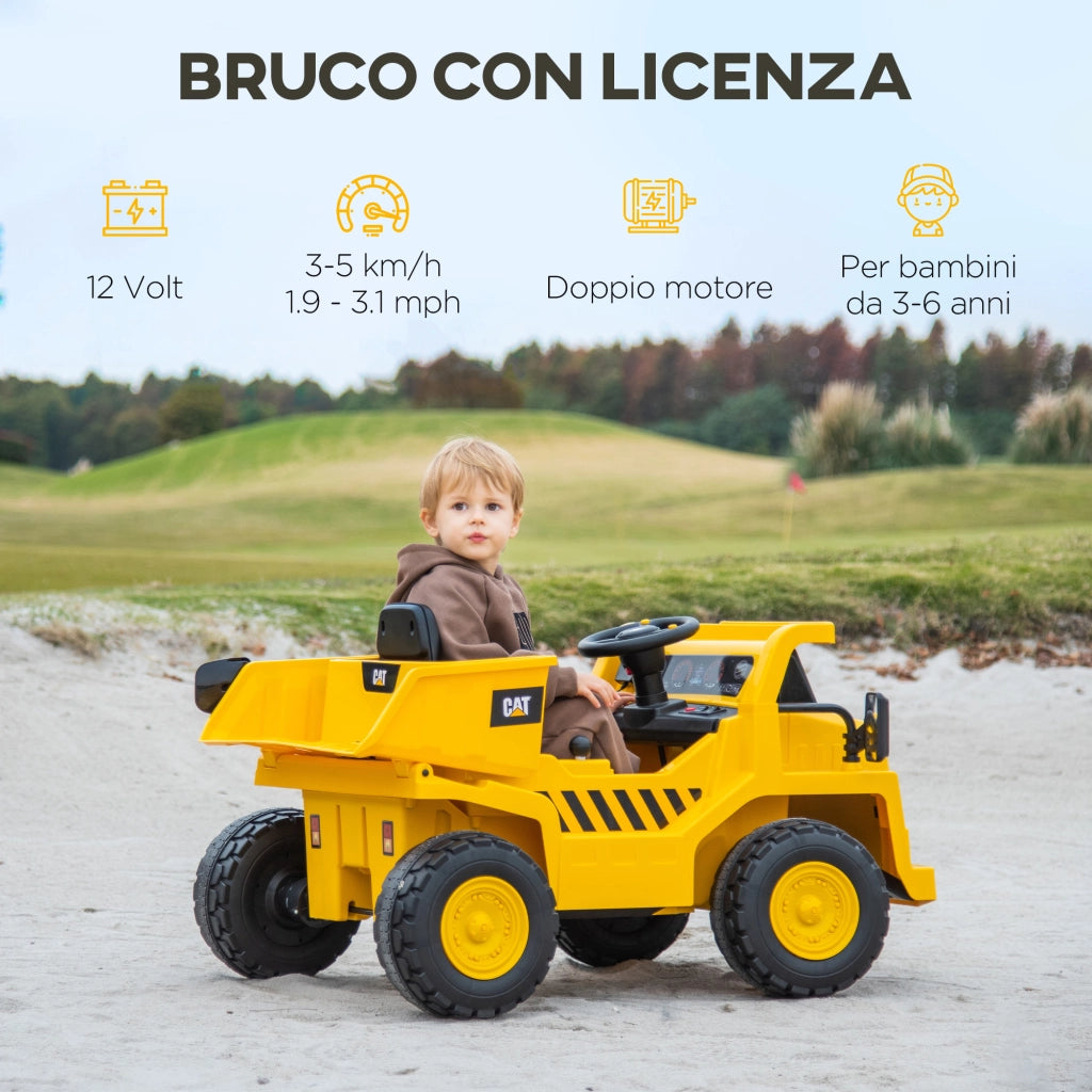 Camion Giocattolo Caterpillar con Telecomando ¨C zephmum ¨C 110x70.5x61.5 cm, Giallo