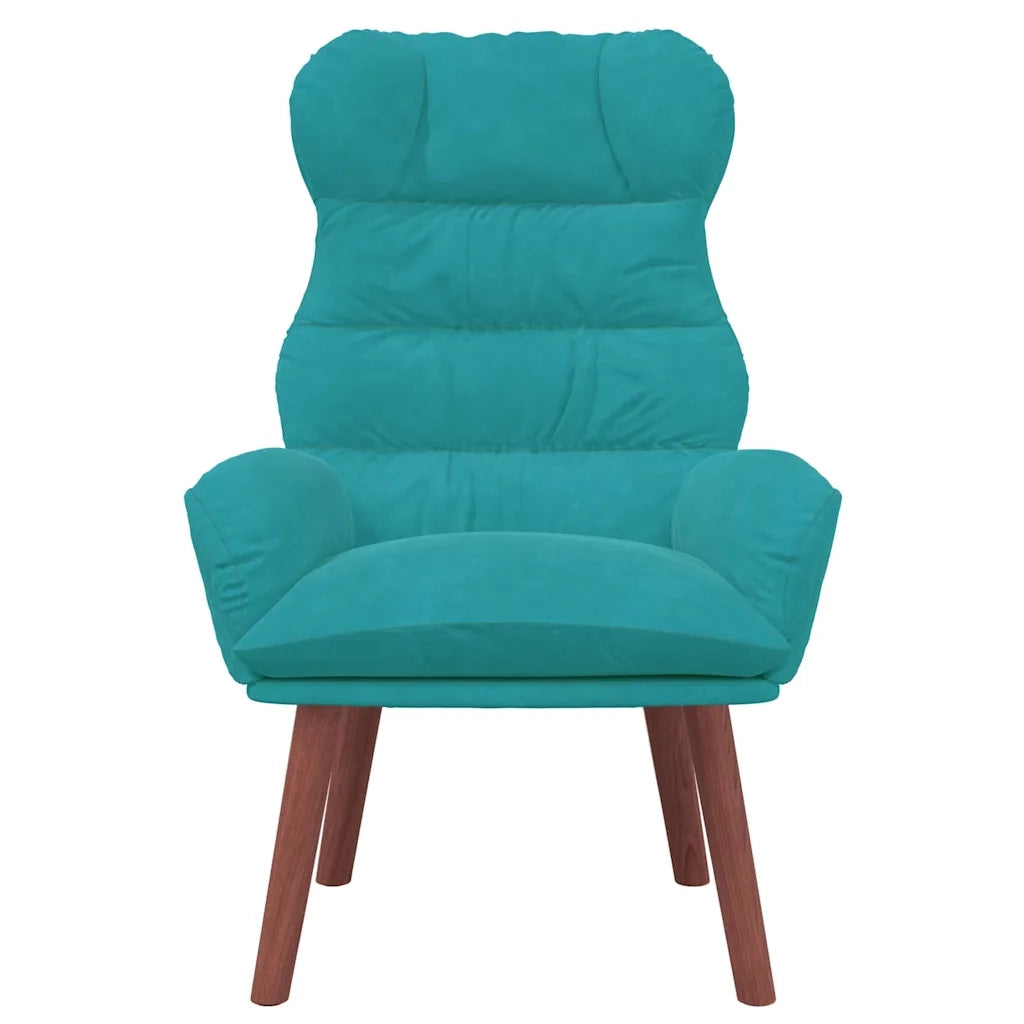 Poltrona | Sedia Relax Turchese 69 x 74 x 93 cm Velluto