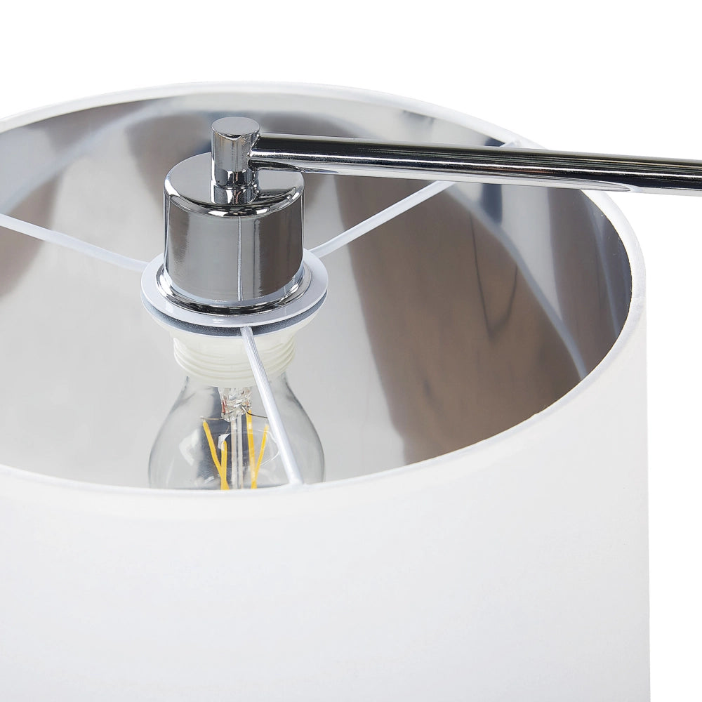 Lampadario a 2 Luci Bianco con Struttura in Metallo luce a sospensione stile moderno