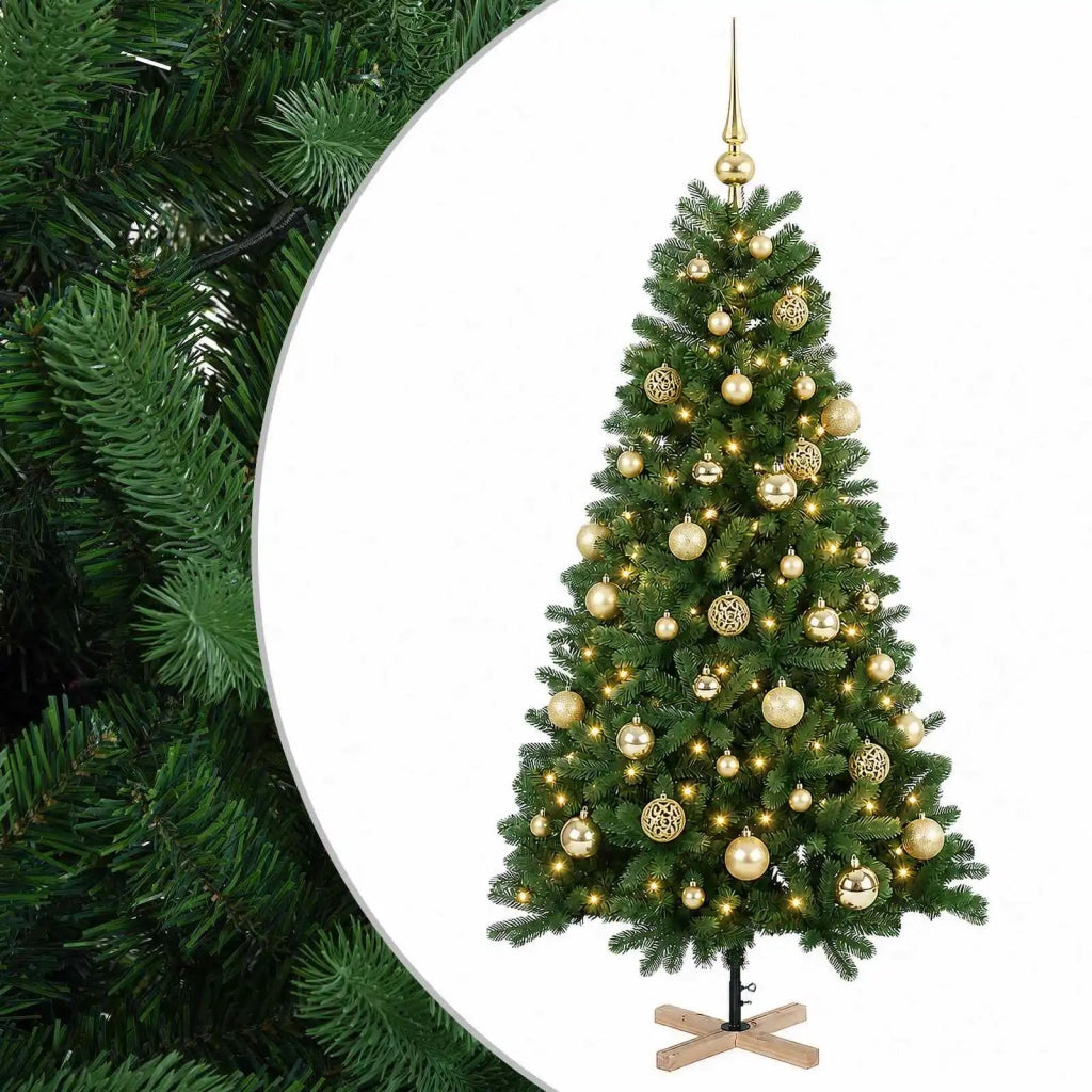 Albero di Natale artificiale con palline 120 cm 150 LED 3461425