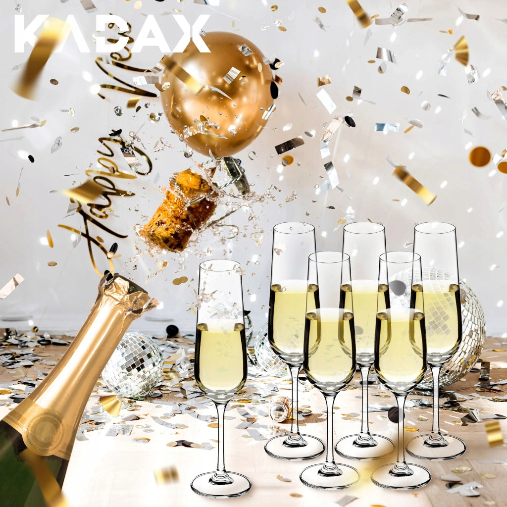 Set di 6 bicchieri da champagne/prosecco KADAX da 200 ml