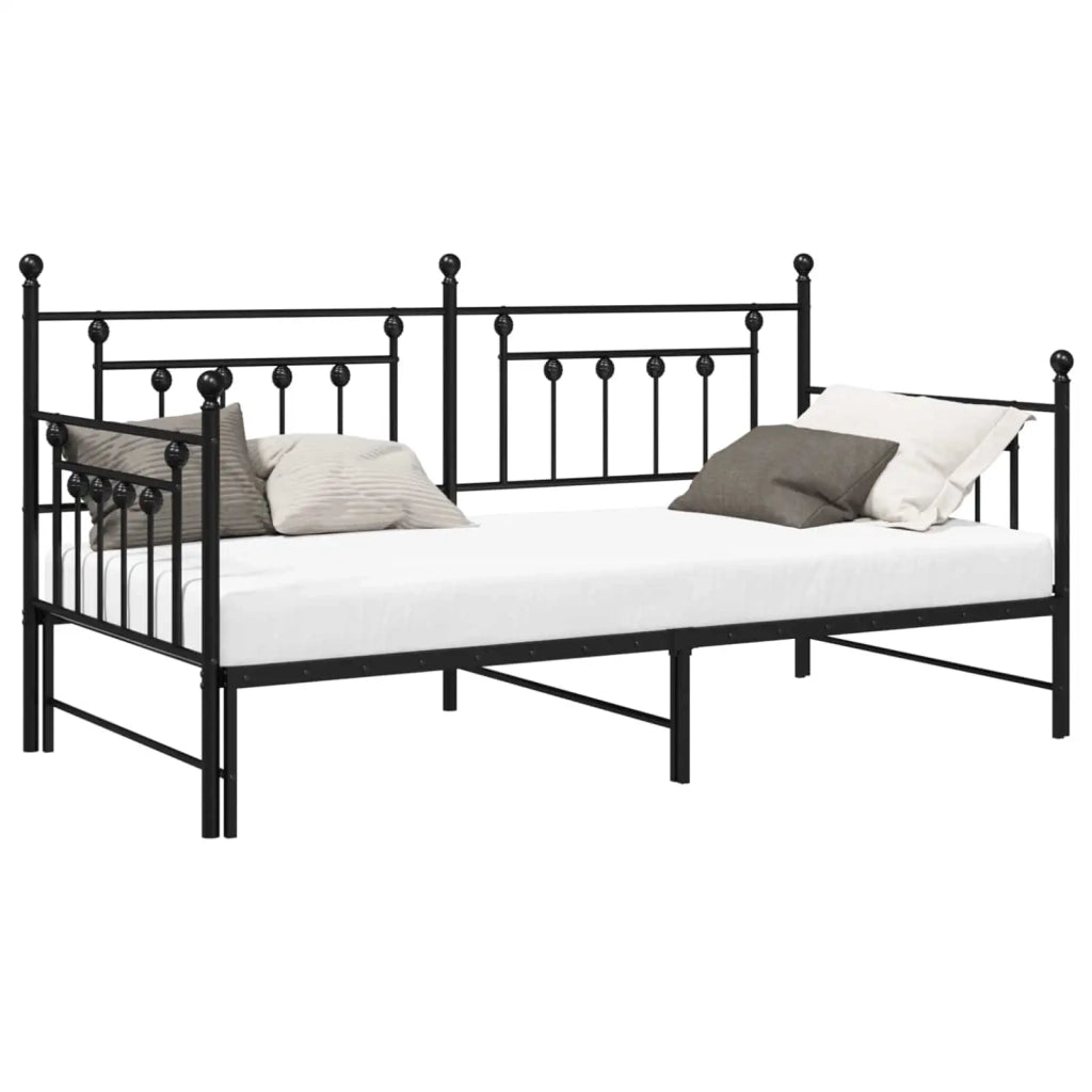Struttura per letto di giorno Nero 107 x 203 cm Acciaio 42002669