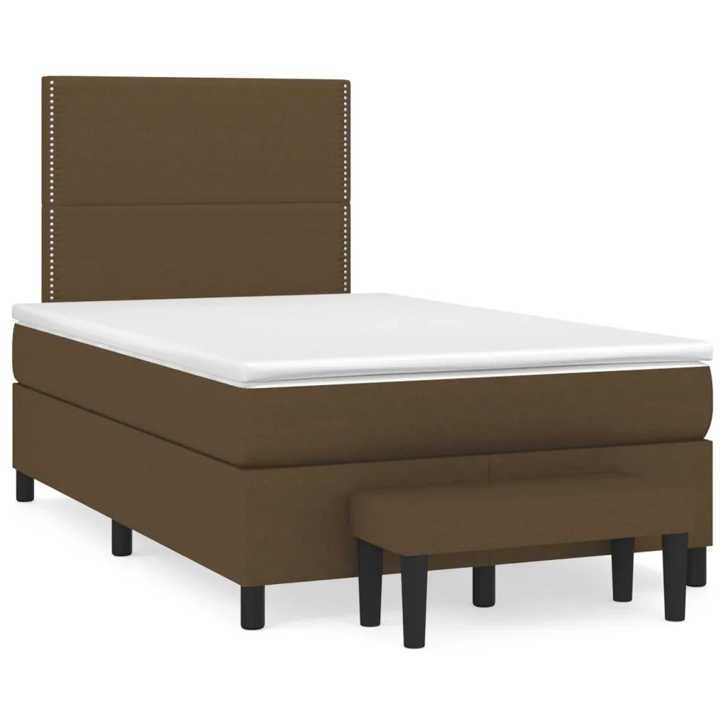 Giroletto a Molle con Materasso Marrone Scuro 120x200cm Tessuto 3136504