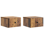 Mobiletto da notte a muro 2 pcs Legno antico 33 x 34,5 x 20 cm 898102