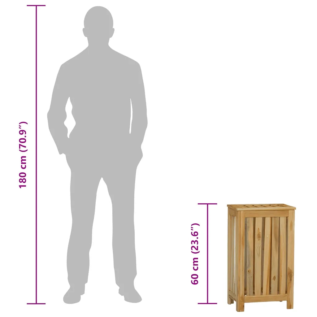 Cesto del Bucato 35x25x60 cm in Legno Massello di Teak cod mxl 62336