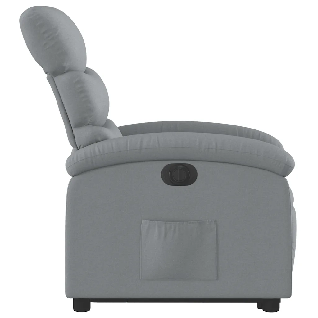 Poltrona | Sedia Relax Reclinante Alzapersona Elettrica Grigio Chiaro Tessuto