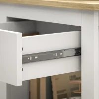 Set 2 Comodini con Cassetto e Ripiano Aperto in Legno, 45x40x55 cm, Bianco e Rovere