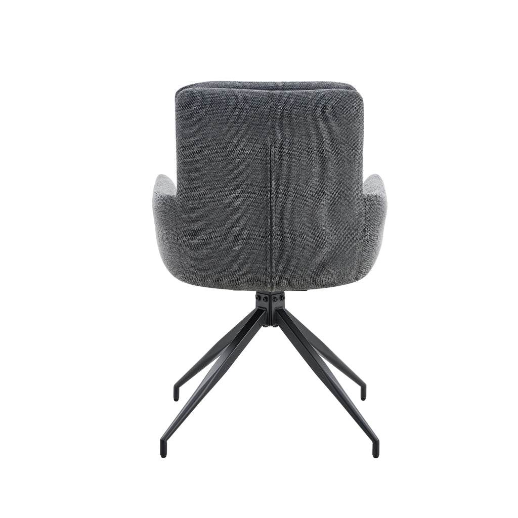 SEDIA Girevole 360° Set da 2 pezzi 85 cm Tessuto Grigio scuro e Metallo Nero