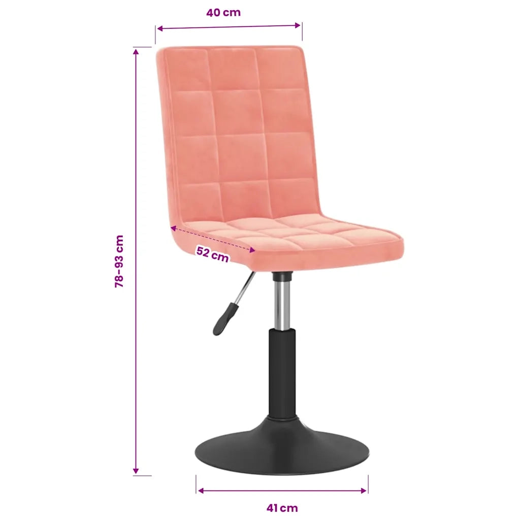 Sedie da Pranzo Girevoli 4 pz Rosa in Velluto 3089294