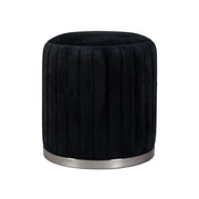 Pouf Doric 100 in Tessuto Nero con Base in Metallo Grafite