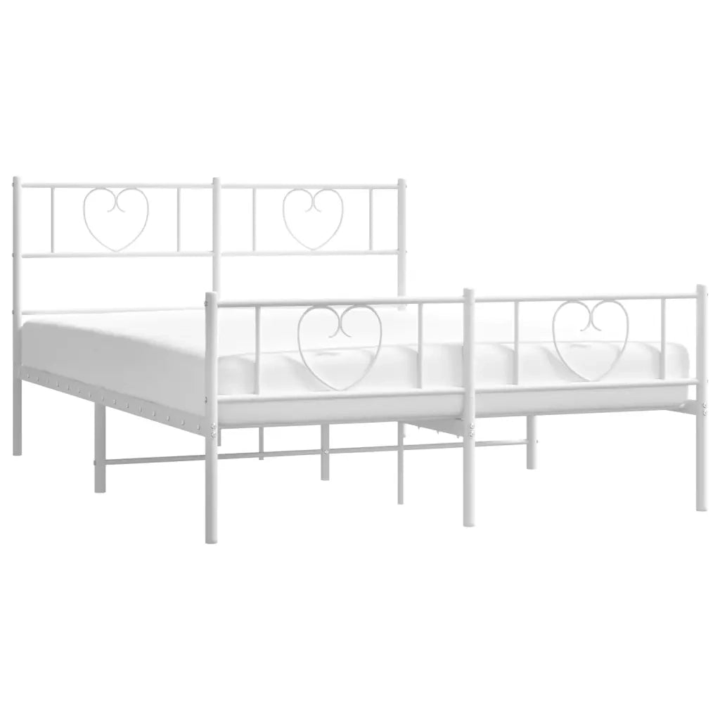 Giroletto con Testiera e Pediera Metallo Bianco 140x190 cmcod mxl 101289