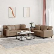 Set di Divani 2 pz con Cuscini Cappuccino in Similpelle 3201928