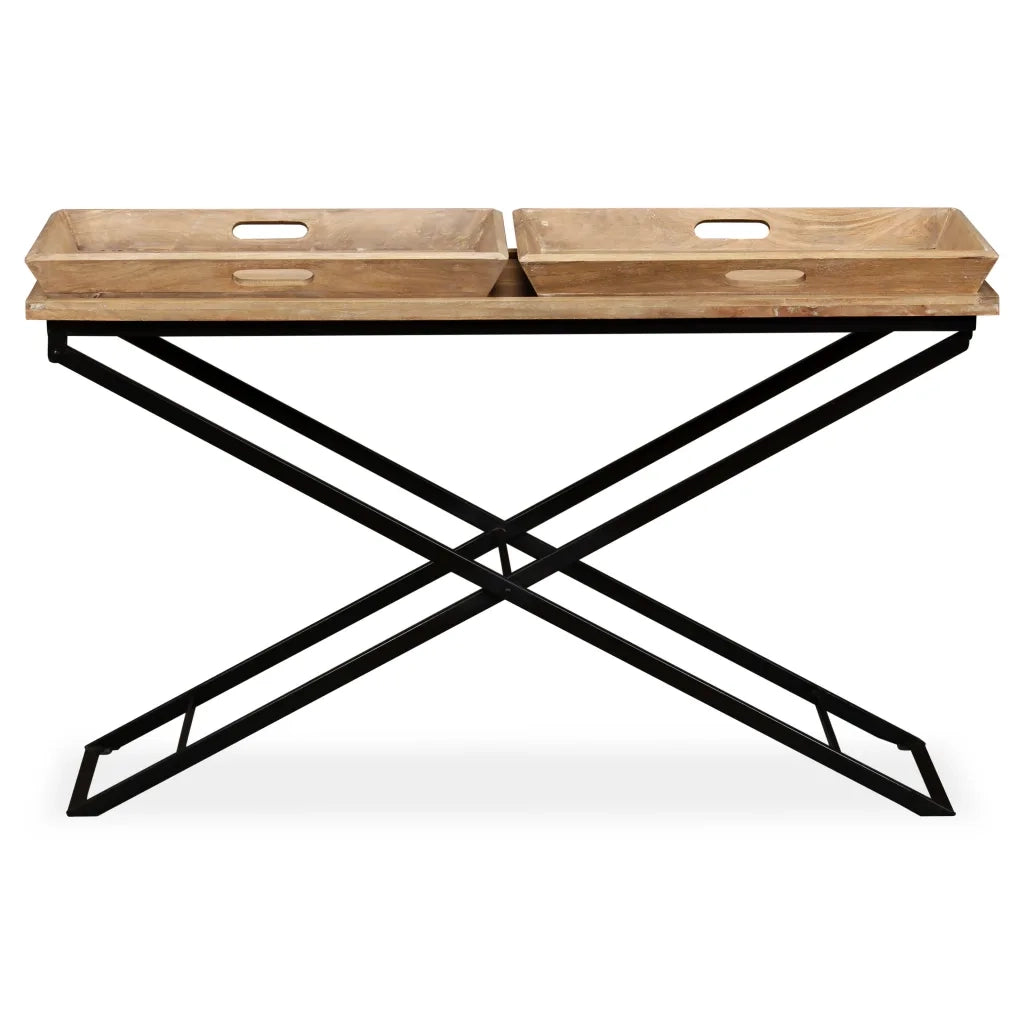 Tavolino Consolle in Legno Massello di Mango 130x40x80 cm 244897