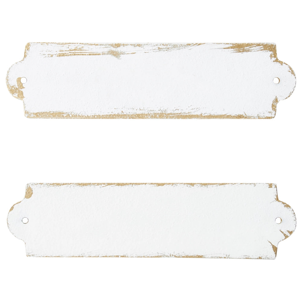 Set di 2 decorazioni da parete in ferro bianco appese a parete, pezzo metallico in stile glamour
