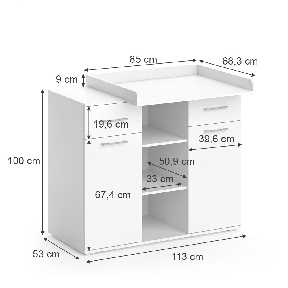 Vicco Fasciatoio Bianco 113 x 109 cm
