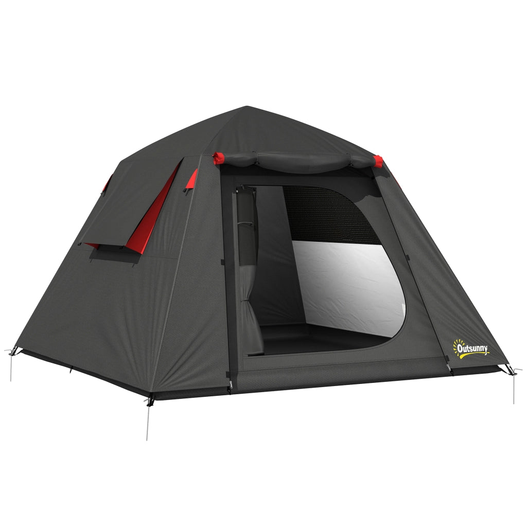 Tenda da Campeggio 2 Persone Impermeabile ¨C zephmum ¨C Grigio Scuro 210x210x150cm