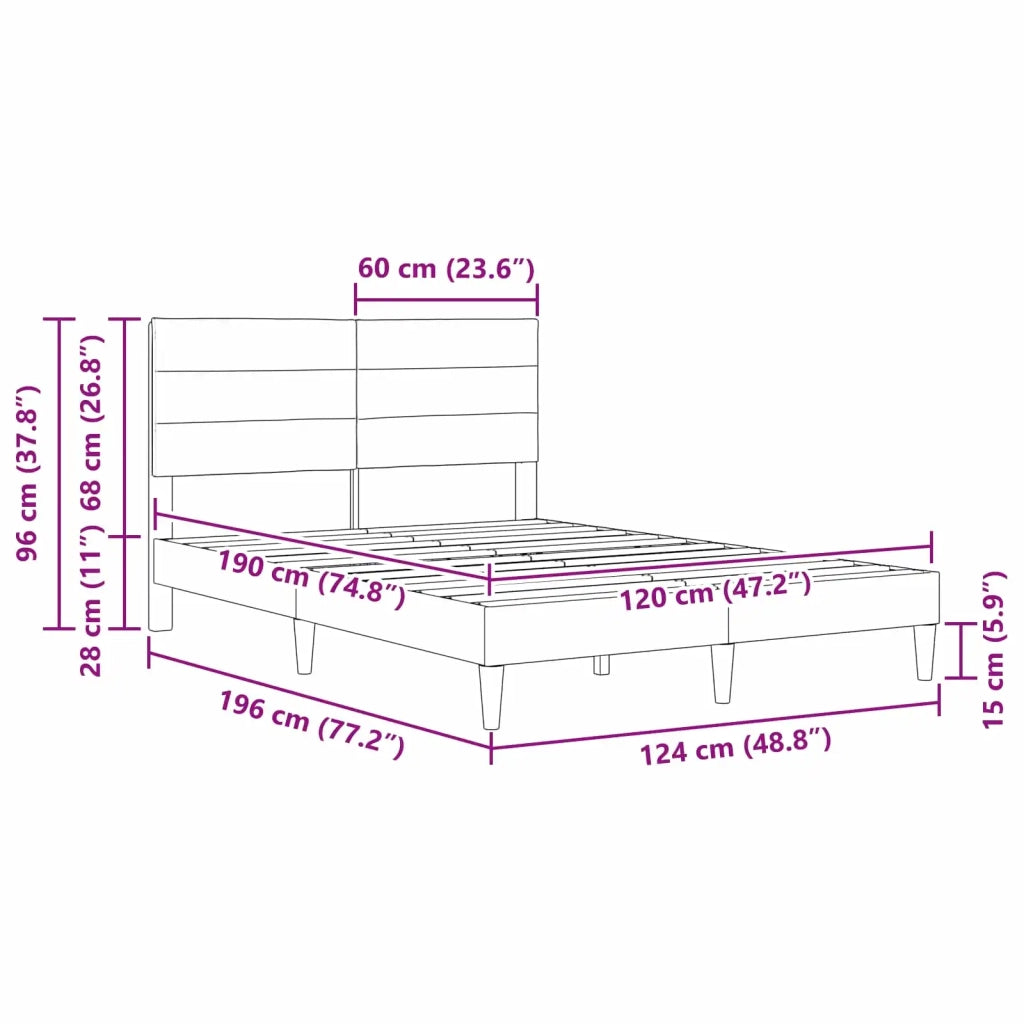 Struttura del letto Grigio Chiaro 120 x 190 cm Tessuto 42027570
