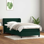 Giroletto a Molle con Materasso Verde Scuro 80x220 cm Velluto 3317718